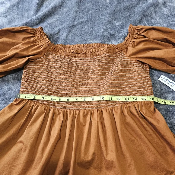 Old Navy Off Shoulder Smocked Babydoll Swing Blouse Cotton Womens XL NWT - Picture 9 of 12